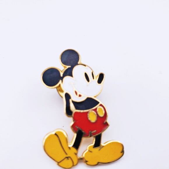 Disney Mickey Classic Pose Pin Red Yellow Enamel Collectible - Picture 2 of 5